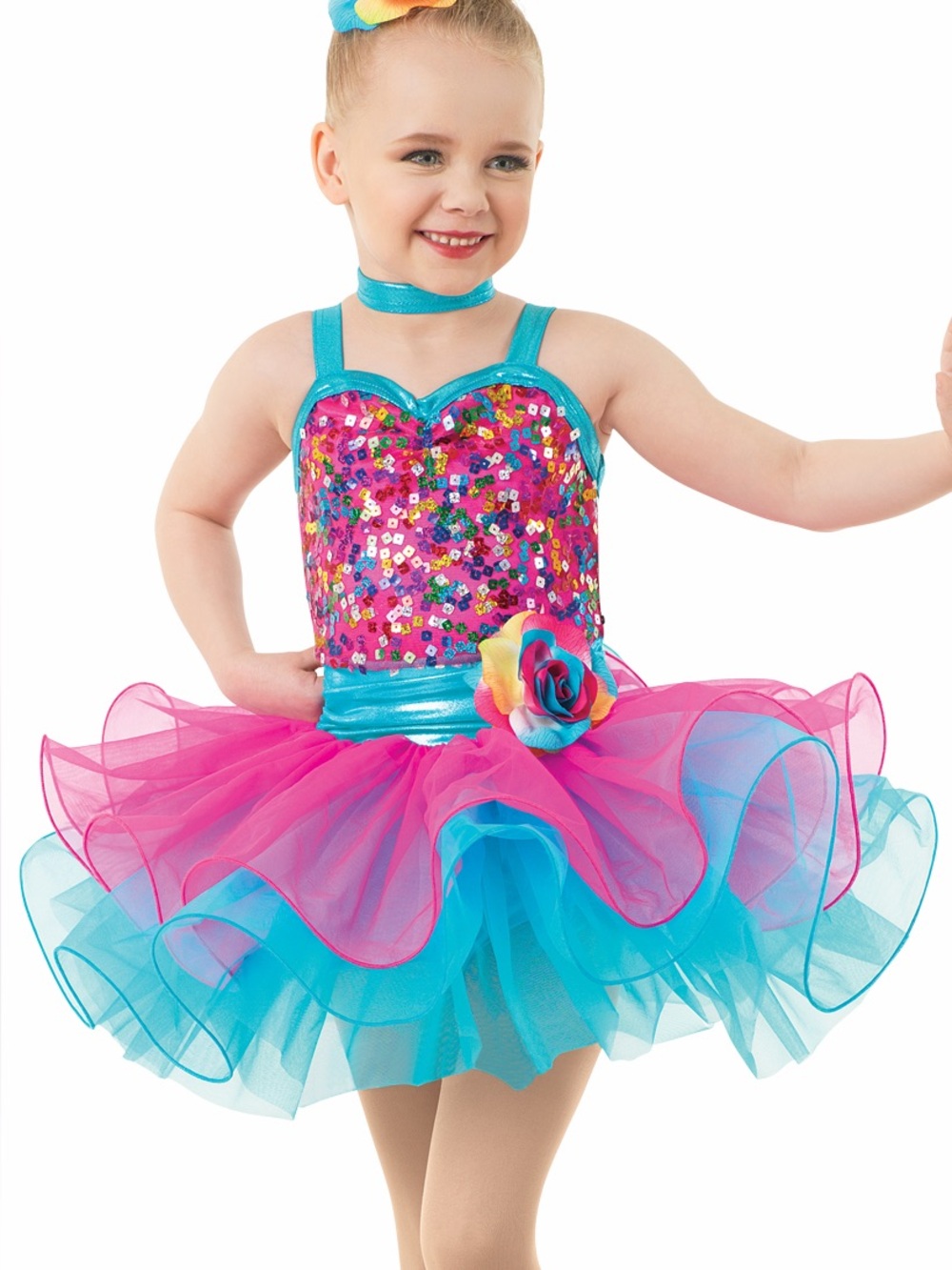 3/$50 Weissman Blue & Pink Tutu Dance Costume